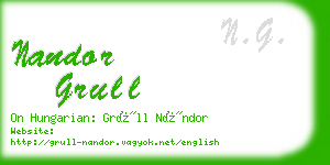 nandor grull business card